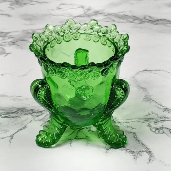 Degenhart Glass Forget Me Not Trinket Toothpick Paperweight Vtg - Picture 2 of 6